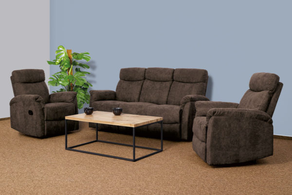 Autronic Sedací souprava se 2 polohovacími křesly ASD-311 BR3 - sedačka do l