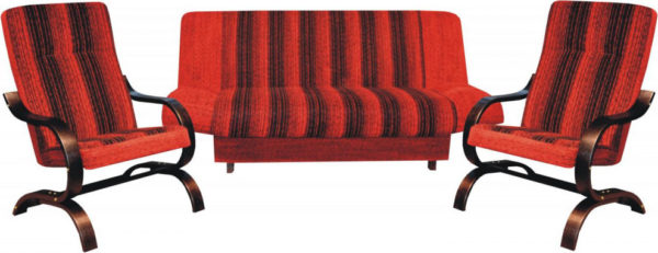 Falco Sedací souprava Olek 3F+1+1 - Lino 543/Melanž 54/dř.wenge - sedačka do l