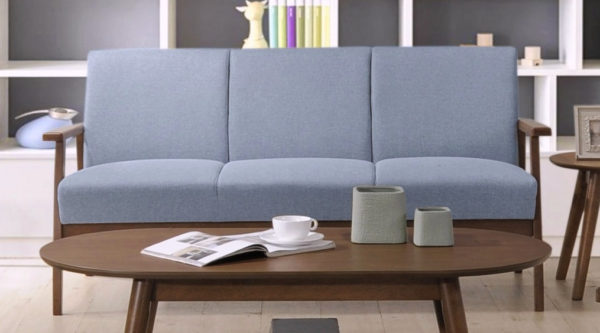 Casarredo Čalouněný trojsedák AZZURO 3 tm.ořech/modrá - sedačka do l