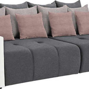 Trojsedák Tempo Kondela Prostorná pohovka PORTO BIG SOFA - bílá/šedá/světle /pudrově růžová + kupón KONDELA10 na okamžitou slevu % (kupón uplatníte v košíku)